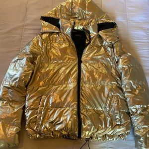 Gold puffer jacket